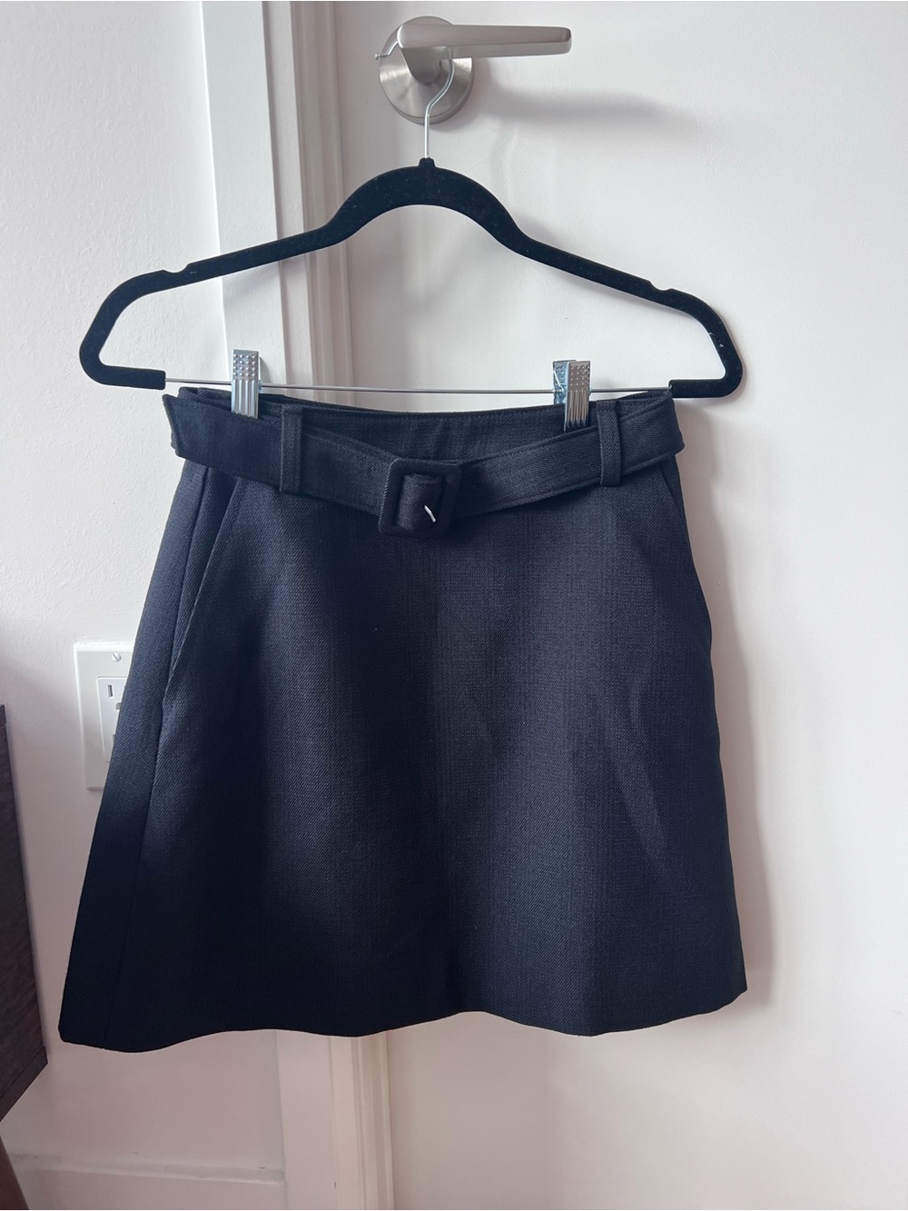 Club Monaco Black Belted Skirt